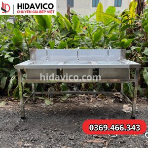 chậu rửa inox 3 hố