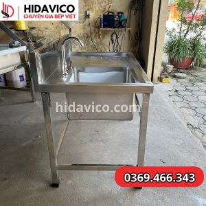 Bồn rửa inox 1 hố có bàn chờ