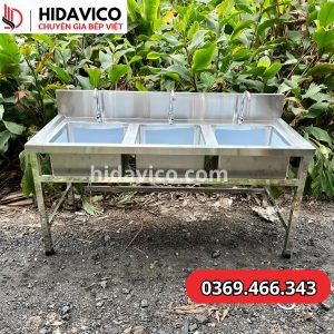 chậu rửa inox 3 hố