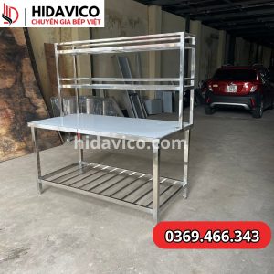 bàn chắt inox có giá để gia vị