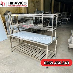 bàn chắt inox có giá để gia vị