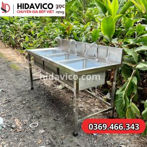 chậu rửa inox 3 hố