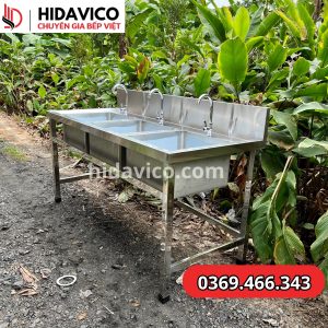 chậu rửa inox 3 hố