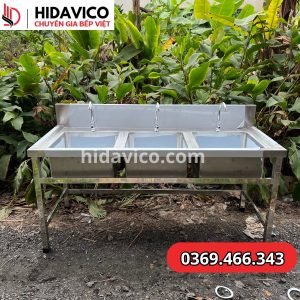 chậu rửa inox 3 hố