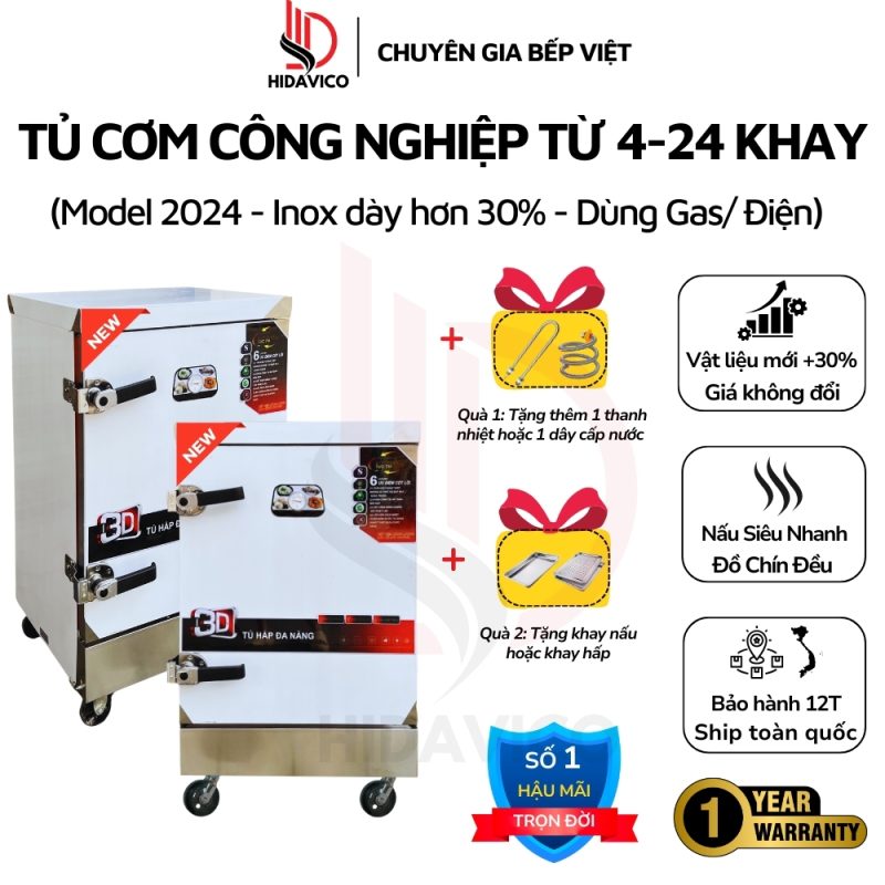 Tủ hấp cơm inox Hidavico