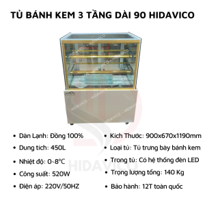 Tủ Bánh Kem Đứng 90 cm
